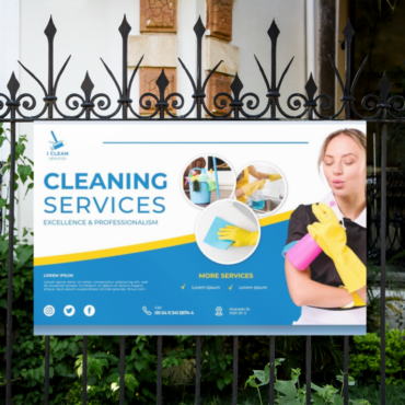 banner mockup hanging from a metallic fence a10498 1024x768 1